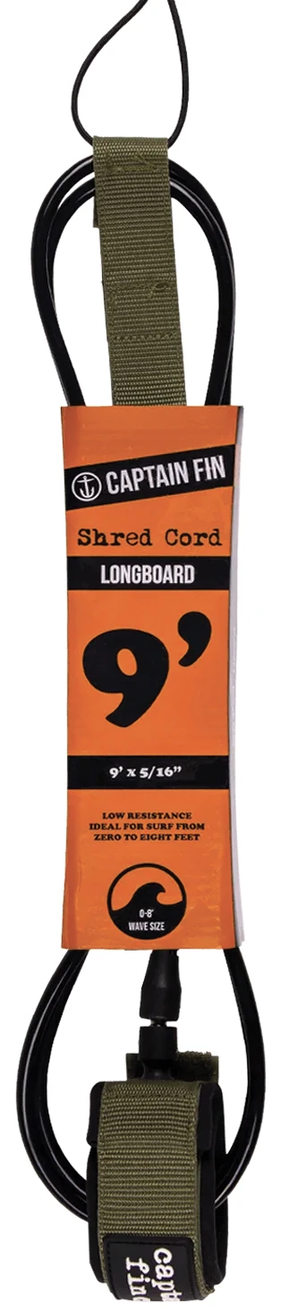 CAPTAIN FIN SHRED CORD 9' STANDARD ARMY GREEN