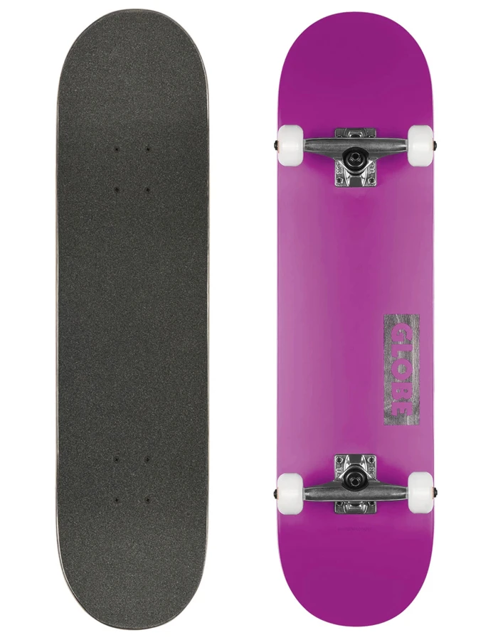 GLOBE 8.25" GOODSTOCK SKATEBOARD COMPLETE NEON PURPLE