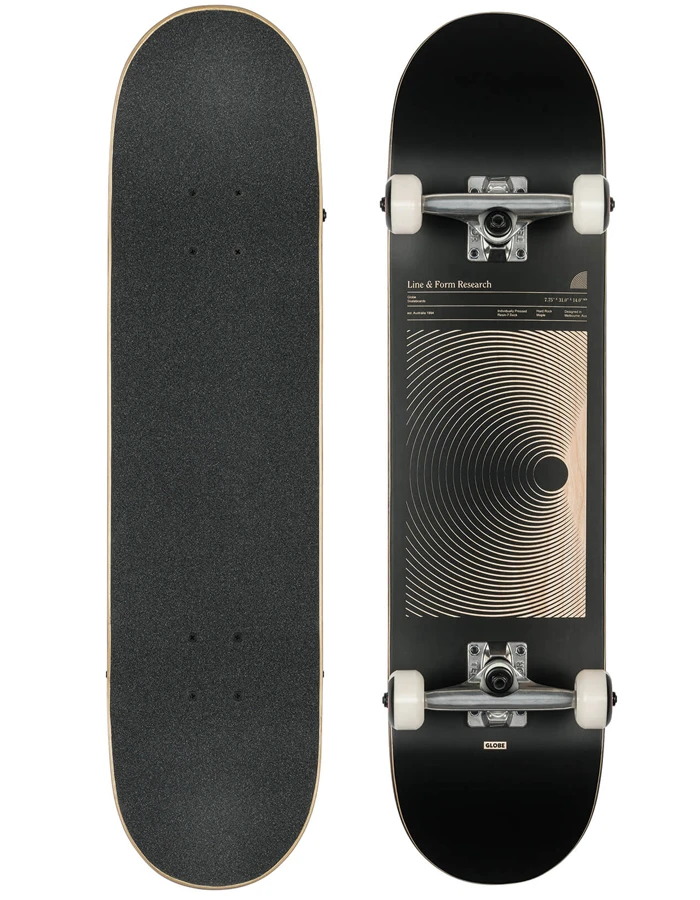 GLOBE G1 LINEFORM 7.75" SKATEBOARD COMPLETE BLACK