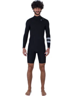 HURLEY ADVANT 2/2MM LS SPRINGSUIT CHEST ZIP BLACK