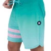 HURLEY PHANTOM ECO BLOCK PARTY BOARDSHORTS 18" TROPICAL MIST