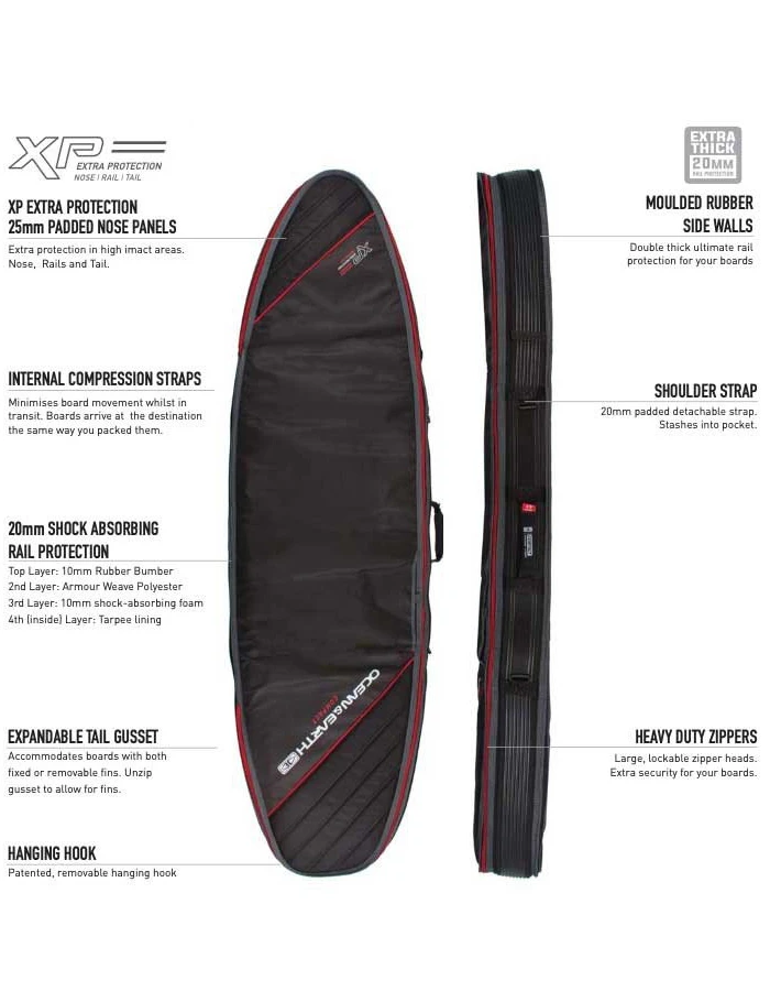 OCEAN & EARTH DOUBLE COMPACT SHORTBOARD COVER 7'2" - Image 4
