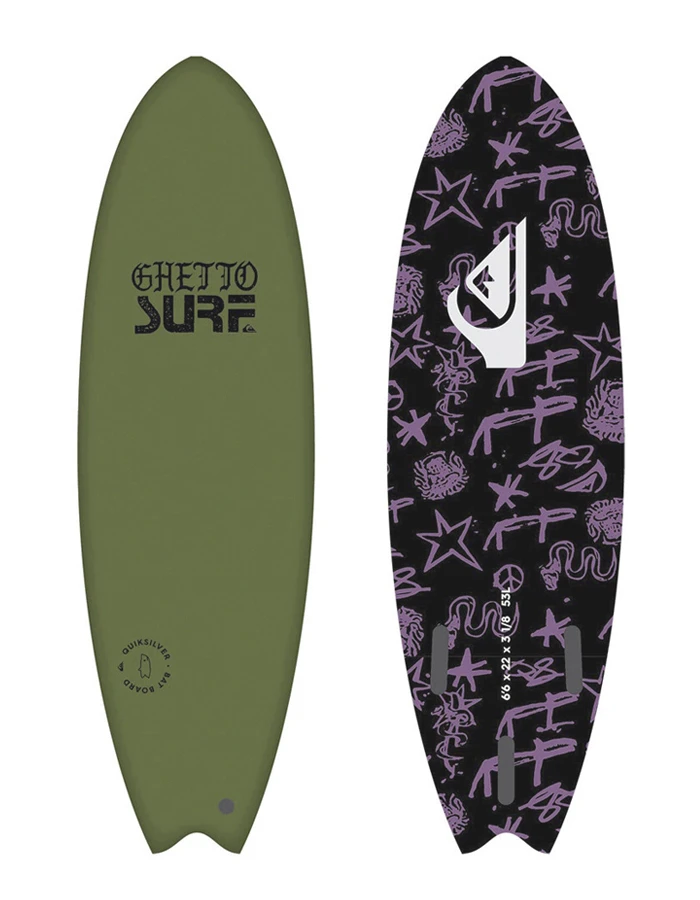 QUIKSILVER 6’0" SOFTBOARD BAT FISH GREEN