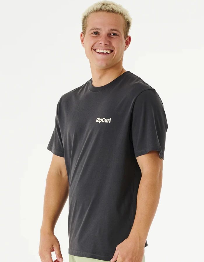 RIP CURL BLAZED AND TUBED TEE WASHED BLACK - Image 4