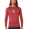 RIP CURL CORPS LONG SLEEVE UV TEE MAROON