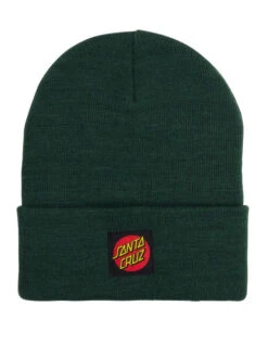 SANTA CRUZ CLASSIC LABEL DOT BEANIE DARK OLIVE