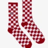 VANS CHECKERBOARD CREW II SOCKS RED