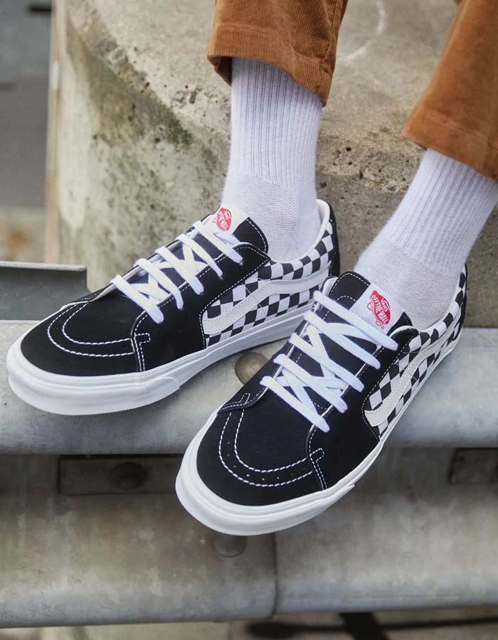VANS SK8-LOW RACING BLACK CHECKERBOARD SHOES - Image 4