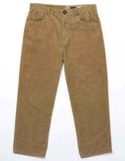 VOLCOM BILLOW TAPERED CORDUROY TROUSERS KHAKI