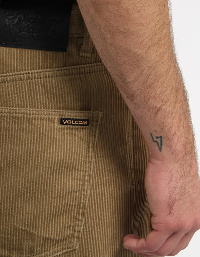 VOLCOM BILLOW TAPERED CORDUROY TROUSERS KHAKI - Image 8