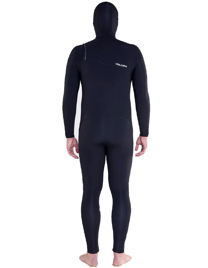 VOLCOM MODULATOR 5/4/3MM HOODED CHEST ZIP WETSUIT BLACK - Image 2