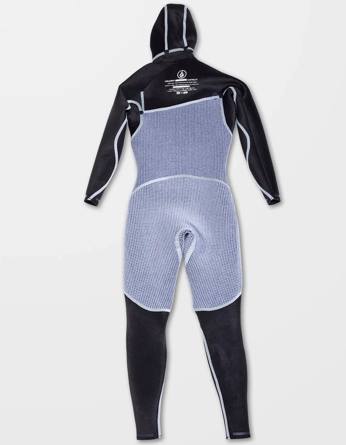 VOLCOM MODULATOR 5/4/3MM HOODED CHEST ZIP WETSUIT BLACK - Image 4