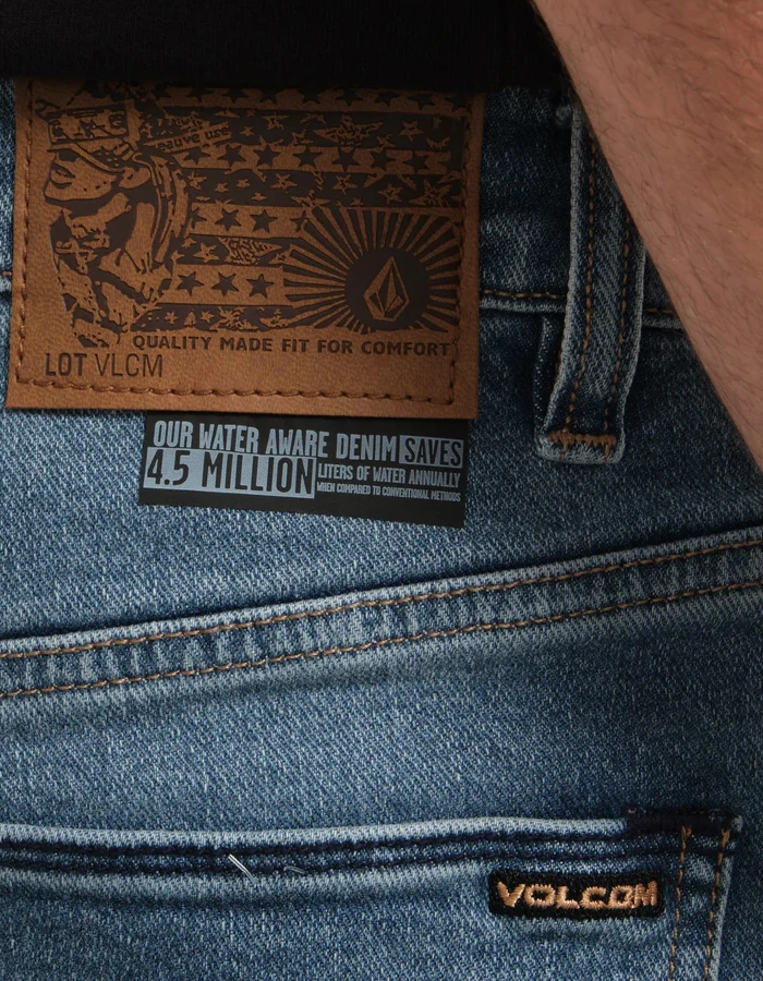VOLCOM SOLVER DENIM JEANS OLD TOWN INDIGO - Image 7